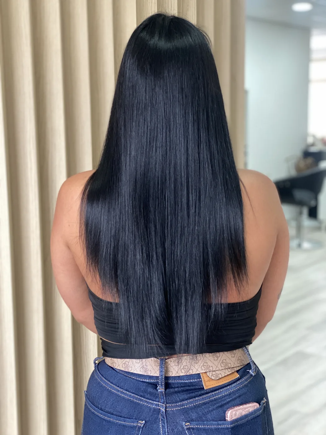 Antes de transformação em cabelo escuro
